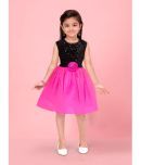 Aarika Velvet Fit And Flare Dress For Girls ( Pack of 1 , Pink )