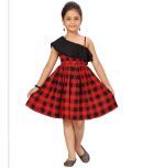 Aarika Cotton Fit And Flare Dress For Girls ( Pack of 1 , Red )