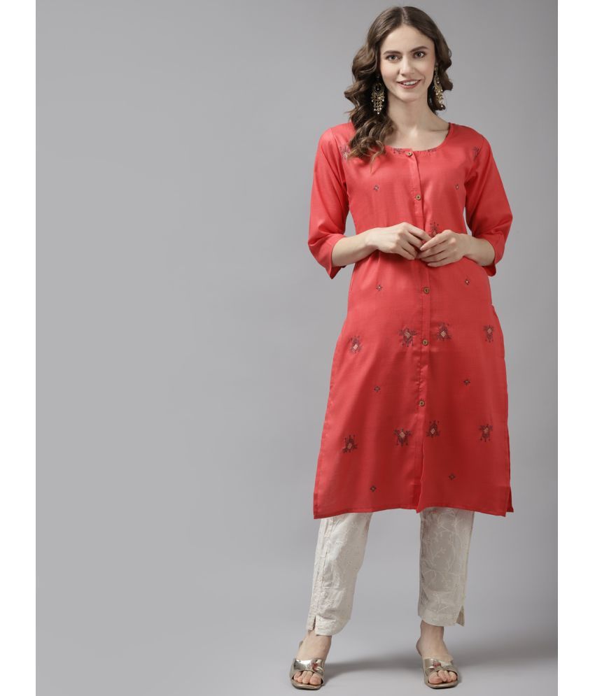     			Aarika Cotton Printed Straight Women's Kurti - Red ( Pack of 1 )