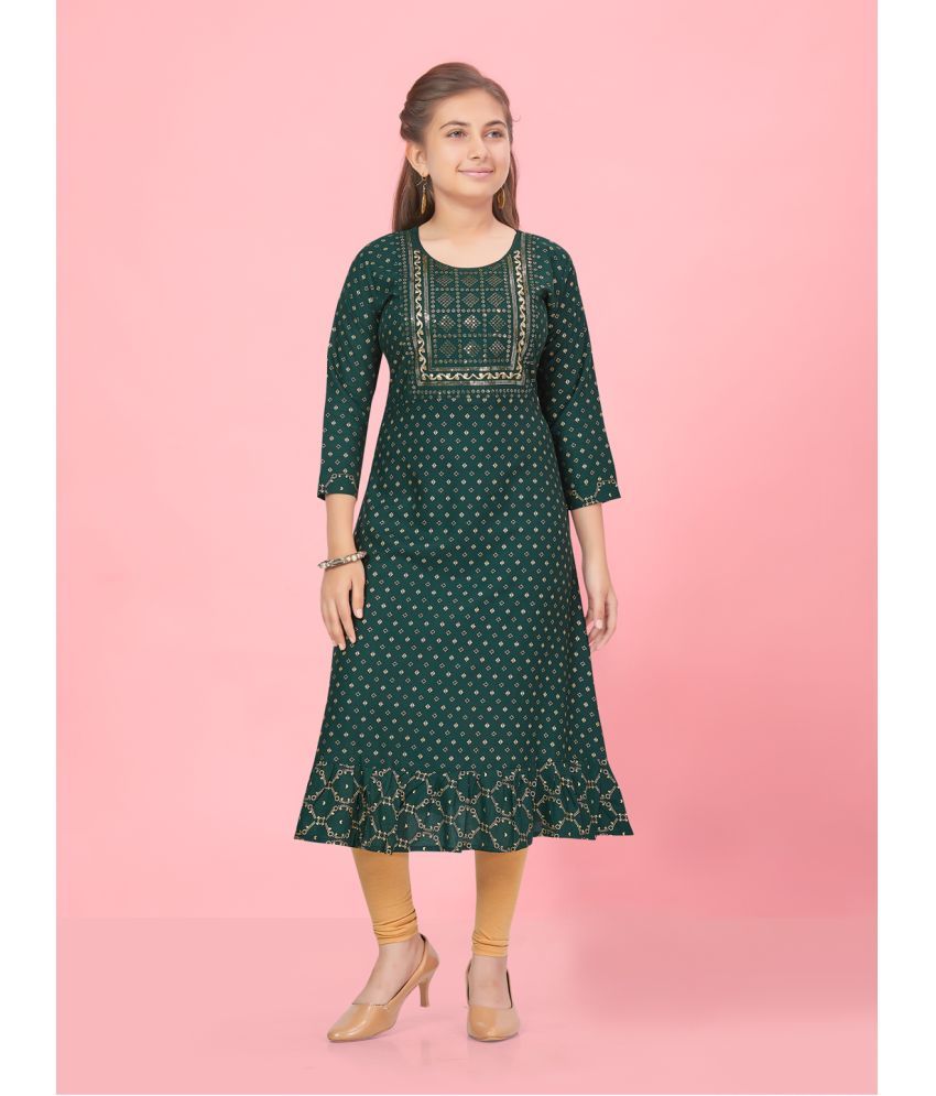     			Aarika Girls Rayon Kurti ( Pack of 1 , Green )