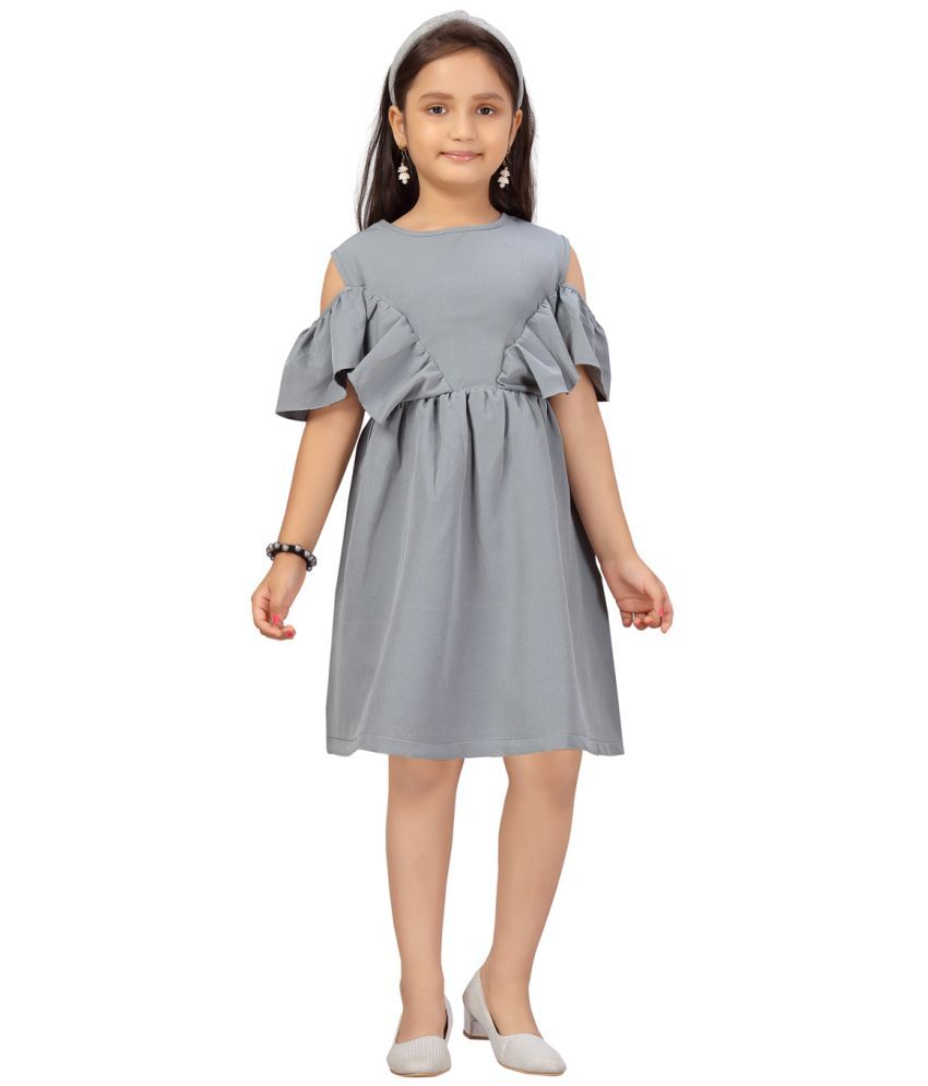     			Aarika Grey Nylon Girls Fit And Flare Dress ( Pack of 1 )