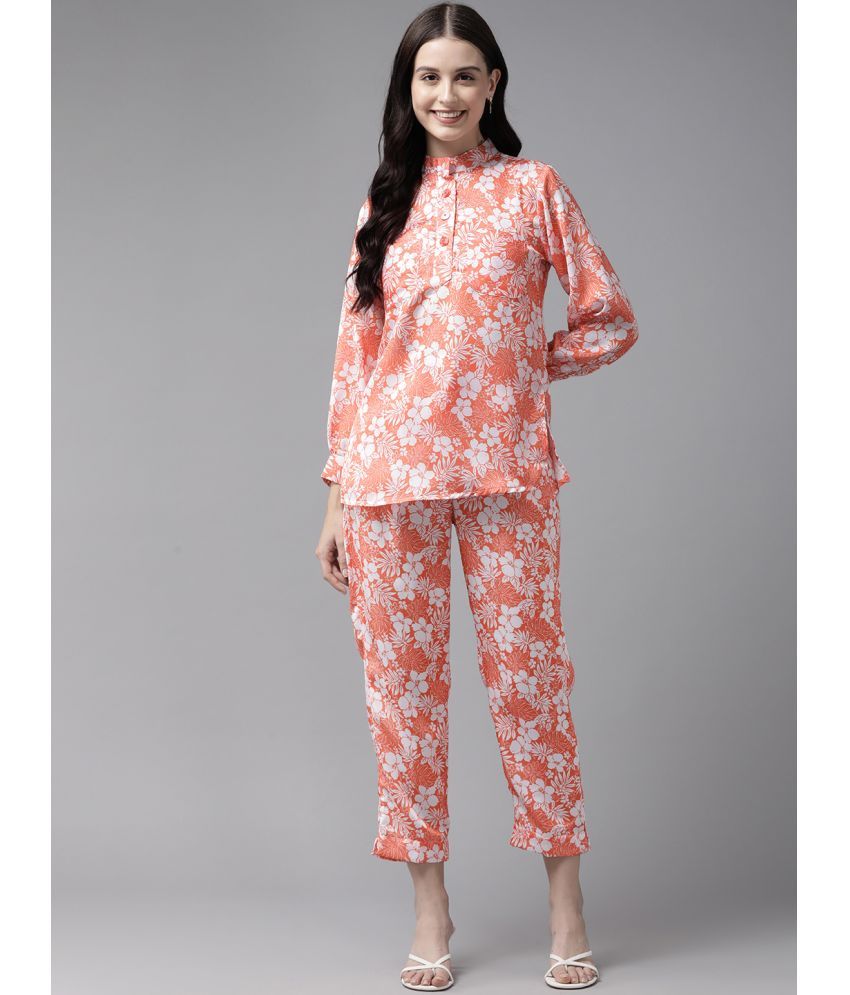     			Aarika Orange Printed Pant Top Set