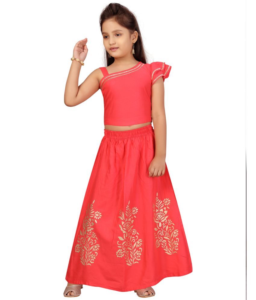     			Aarika Cotton Lehenga Choli Set For Girls ( Pack of 1 , Red )