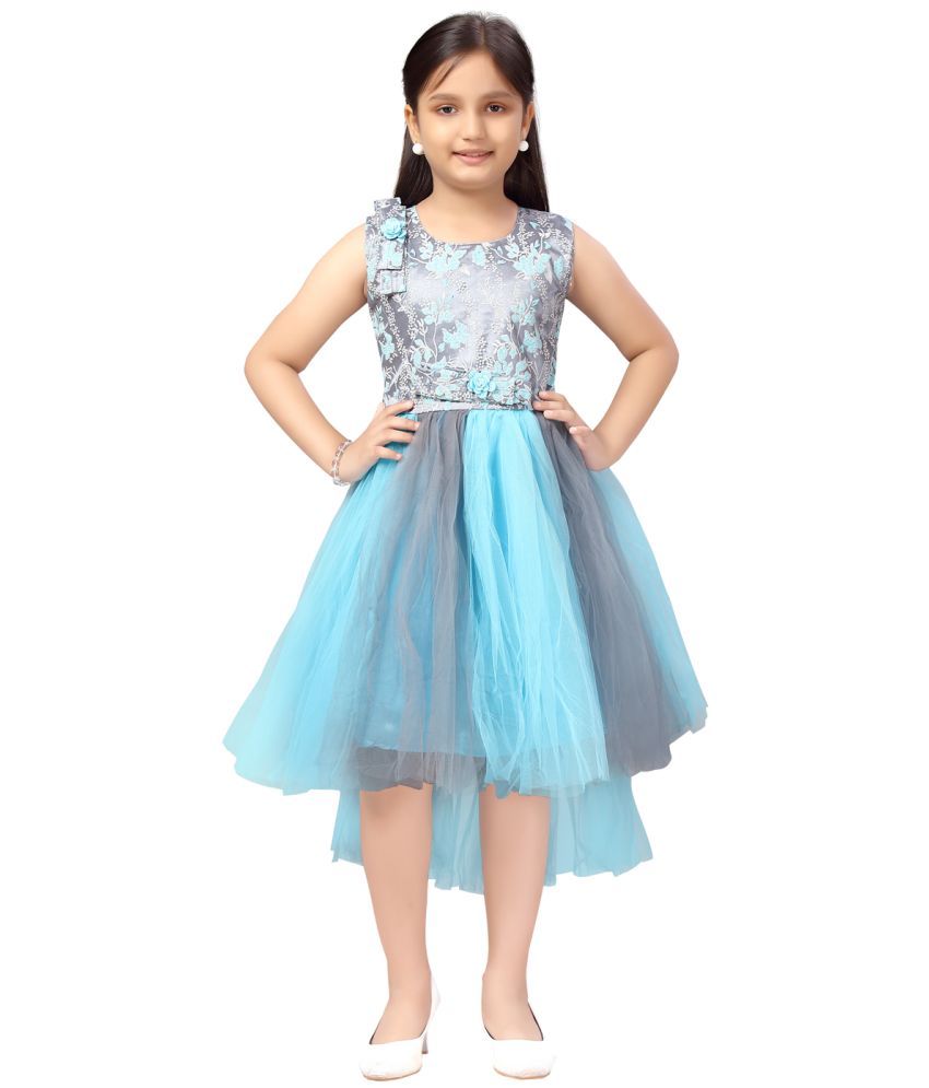     			Aarika Turquoise Net Girls Fit And Flare Dress ( Pack of 1 )