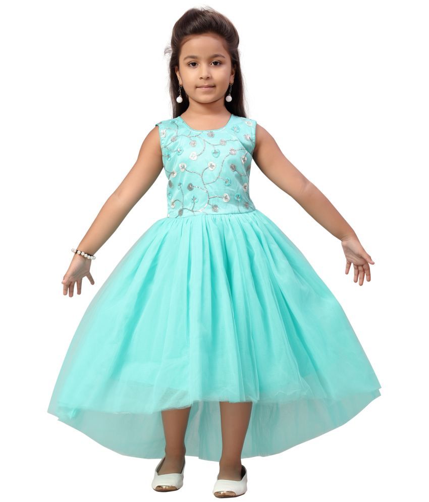     			Aarika Turquoise Nylon Girls Fit And Flare Dress ( Pack of 1 )