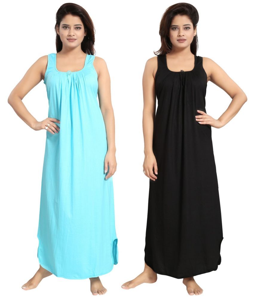     			Cinco Multicolor Cotton Blend Women's Nightwear Nighty & Night Gowns ( Pack of 2 )