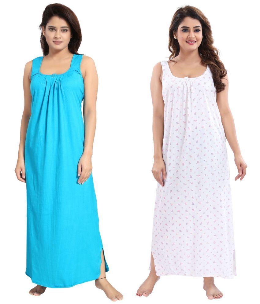     			Cinco Multicolor Cotton Blend Women's Nightwear Nighty & Night Gowns ( Pack of 2 )