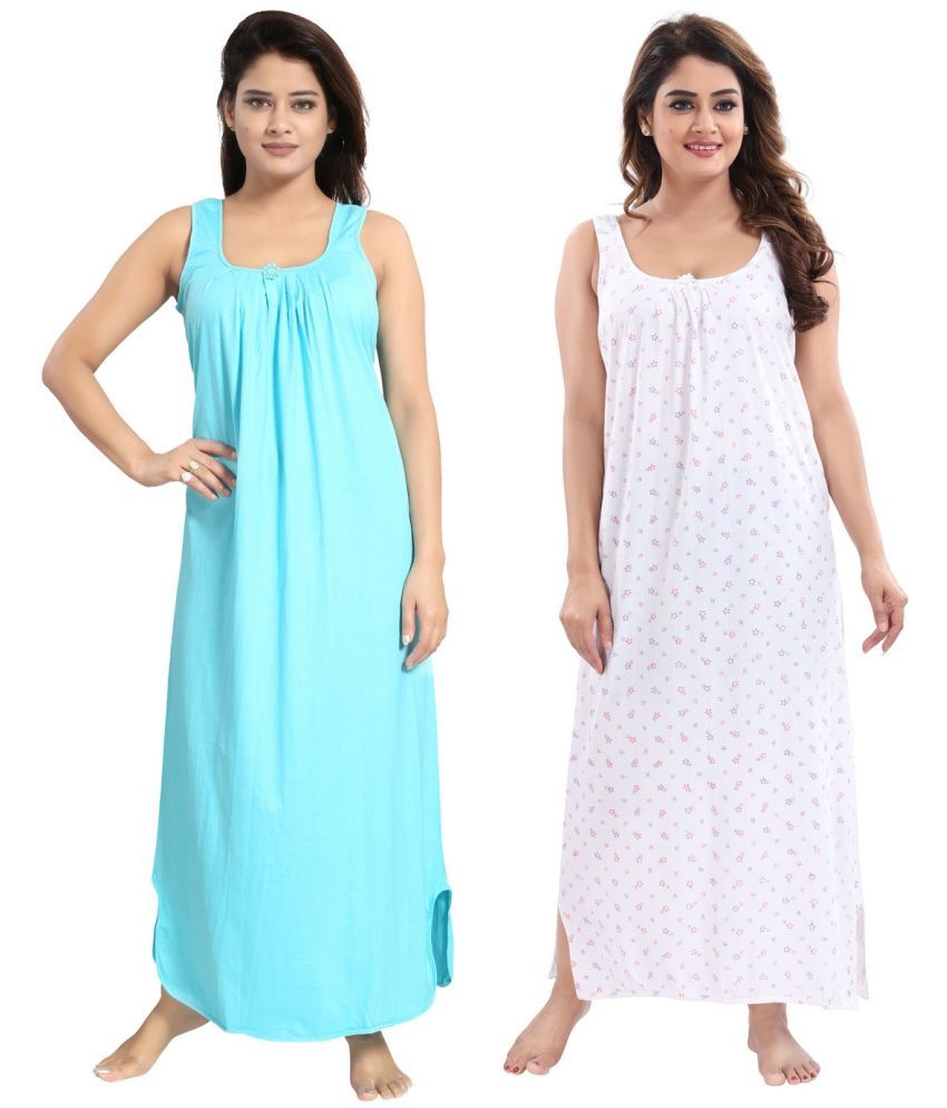     			Cinco Multicolor Cotton Blend Women's Nightwear Nighty & Night Gowns ( Pack of 2 )