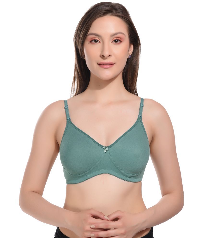     			Elina Green Cotton Lightly Padded Women's T-Shirt Bra ( Pack of 1 )