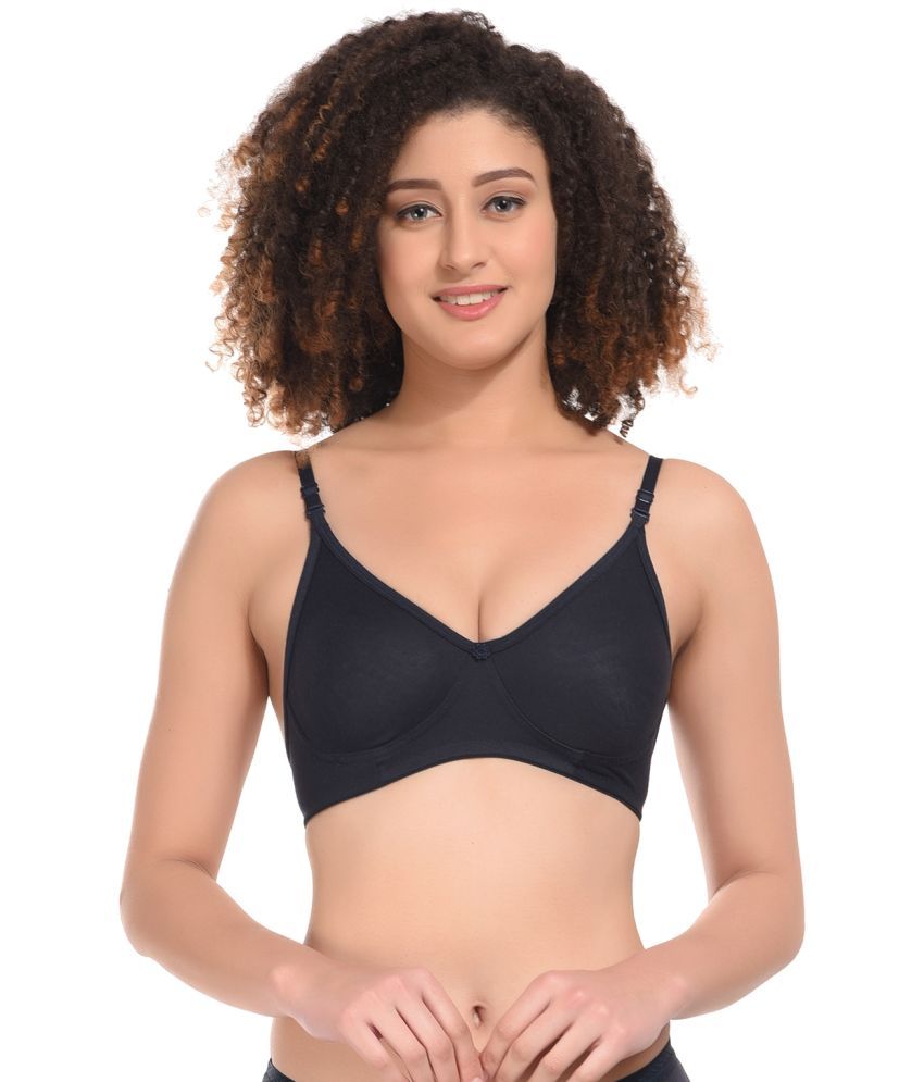     			Elina Navy Blue Cotton Non Padded Women's T-Shirt Bra ( Pack of 1 )