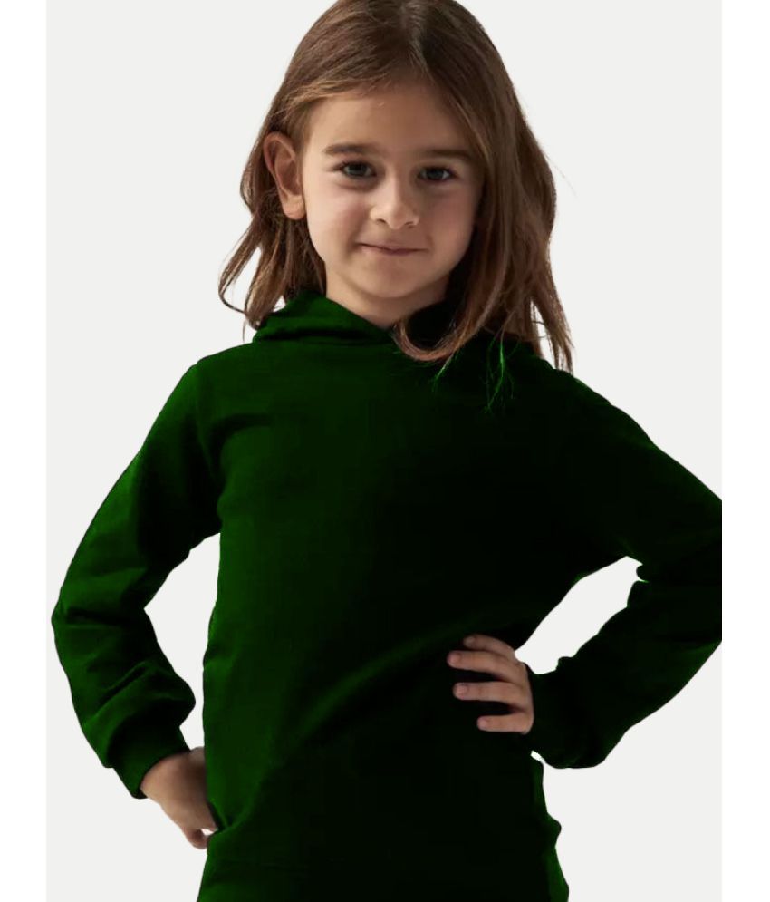     			Girls Solid Dark Green Hoodies