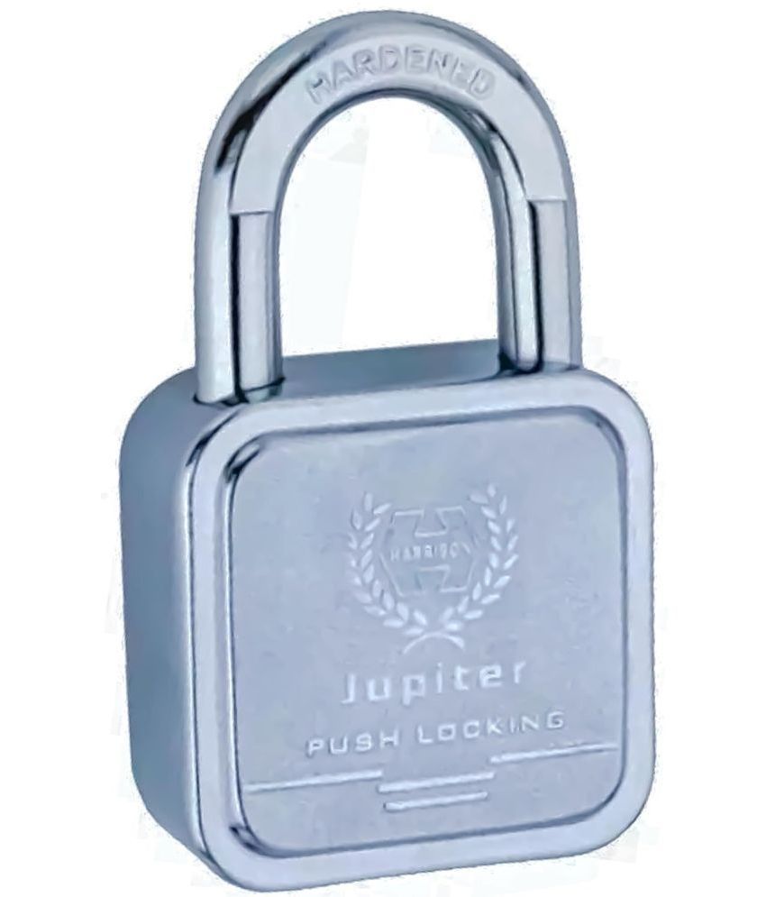     			Harrison Padlocks/Square Padlock 65mm 12 Pin with 3 Computerised Keys JUPITER-0668 Pack of 1/ Mild Steel Material/Bright Chrome Plated Finish/Door Lock, Shutter Lock, Godown Lock, gate Lock