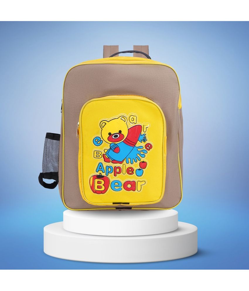     			KP Yellow Polyester Backpack For Kids