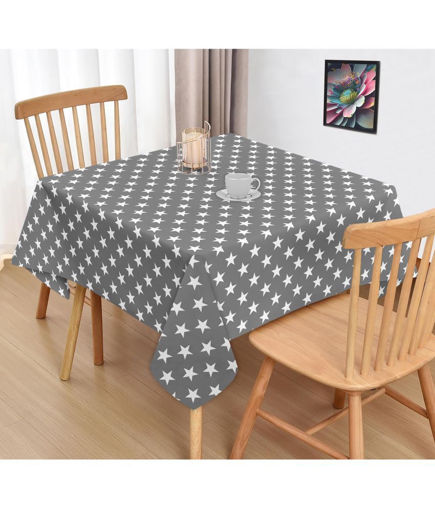     			Oasis Home Tex Printed Cotton 2 Seater Square Table Cover ( 102 x 102 ) cm Pack of 1 Gray