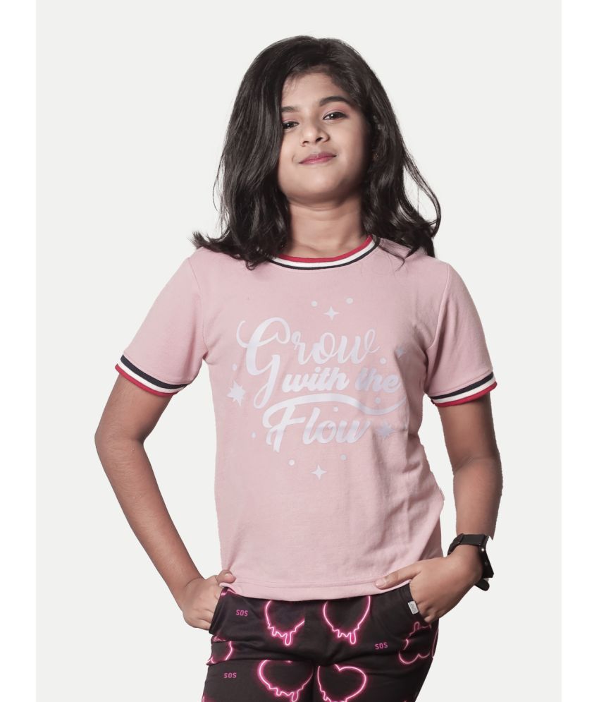     			Radprix Pink Cotton Girls T-Shirt ( Pack of 1 )