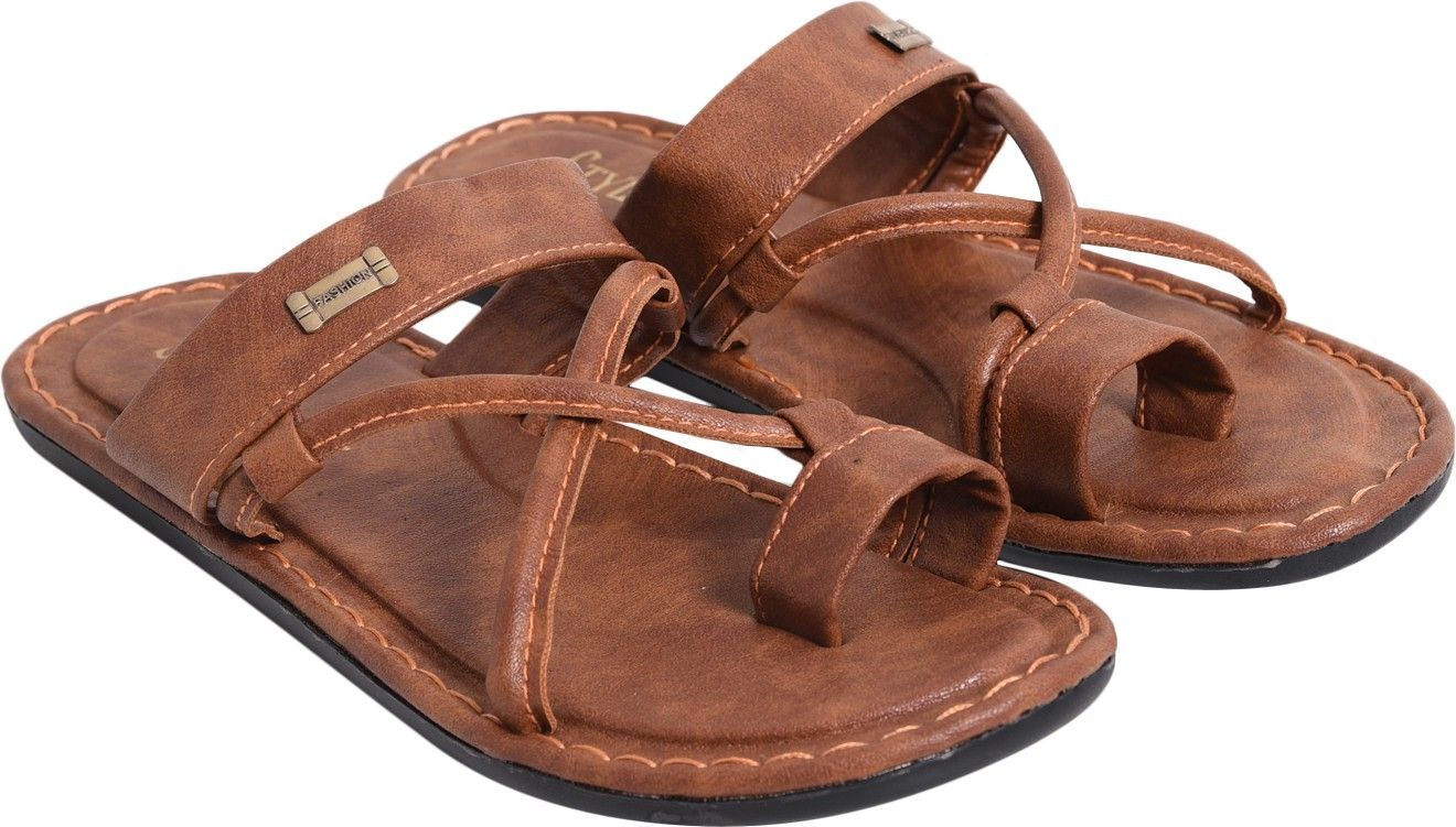     			STLYE HEIGHT Brown Men's Slide Flip Flop