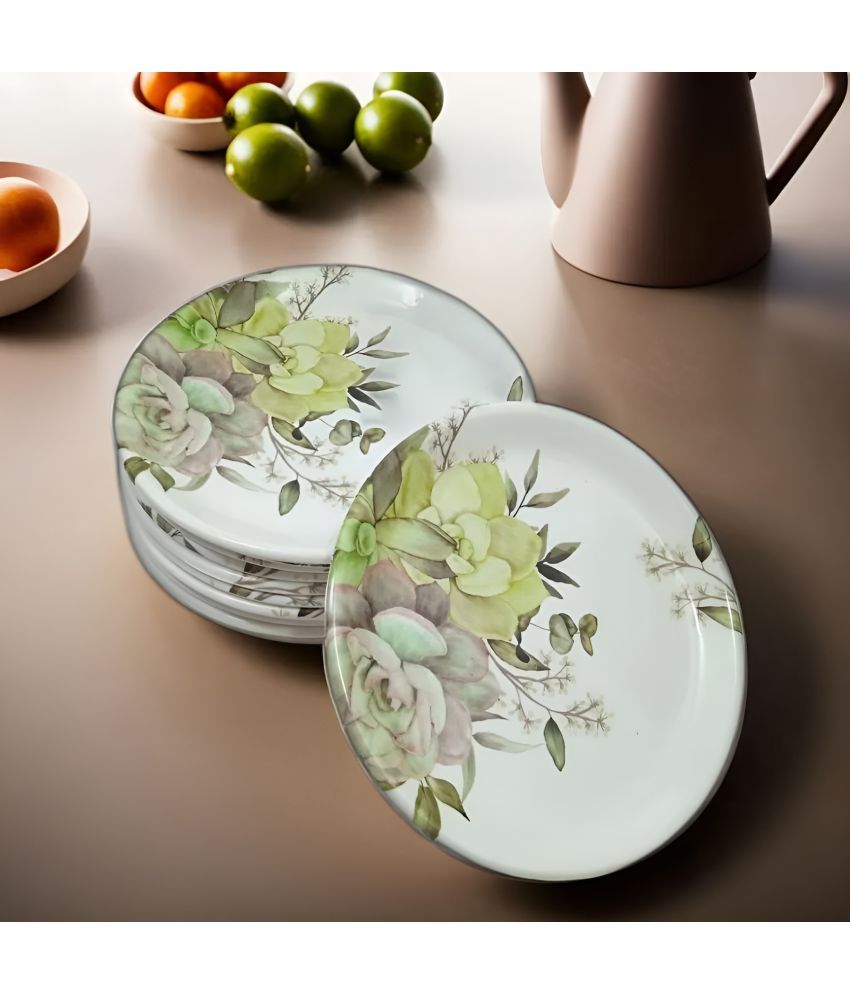     			kitchrox 12 Pcs Melamine Multi Color Quarter Plate