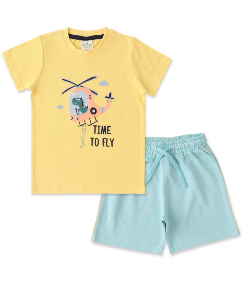     			Juscubs Yellow Cotton Baby Boy T-Shirt & Shorts ( Pack of 1 )