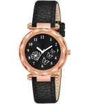 KIARVI GALLERY Black Leather Analog Womens Watch