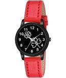 KIARVI GALLERY Red Leather Analog Womens Watch