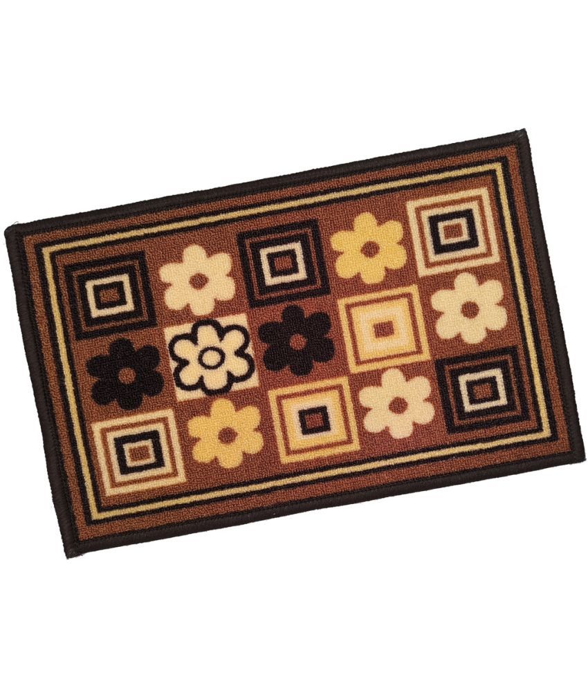     			ADIRNY - Anti-skid Polycotton Door Mat ( 59 X 39 cm ) Single - Brown