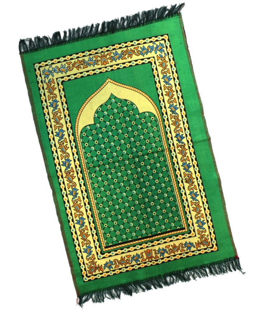     			ADIRNY Green Single Regular Velvet Prayer Mat ( 110 X 70 cm )