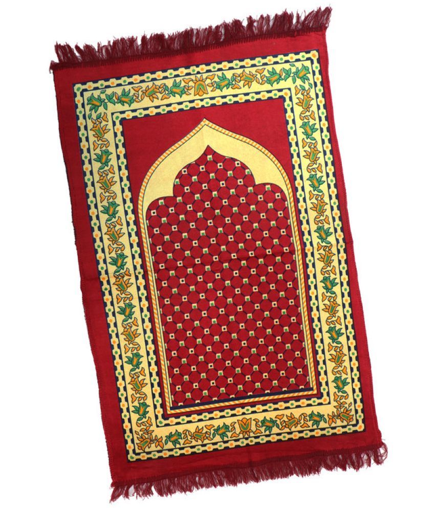     			ADIRNY Maroon Single Regular Velvet Prayer Mat ( 110 X 70 cm )