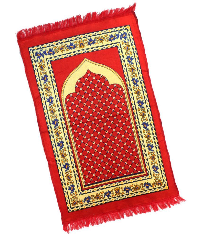     			ADIRNY Red Single Regular Velvet Prayer Mat ( 110 X 70 cm )