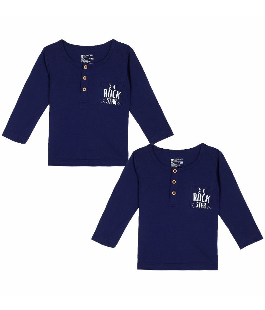     			Bodycare Pack of 2 Boys Cotton Blend T-Shirt ( Navy )