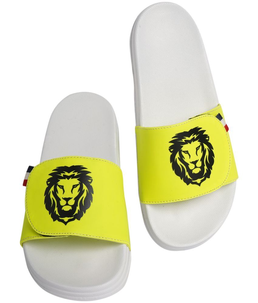     			CLOSHO Yellow Men's Slide Flip Flop