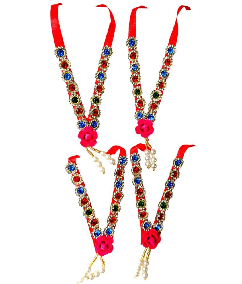     			Cherry Tree Laddu Gopal Multicolor Crystal Jewellery ( Pack of 4 )