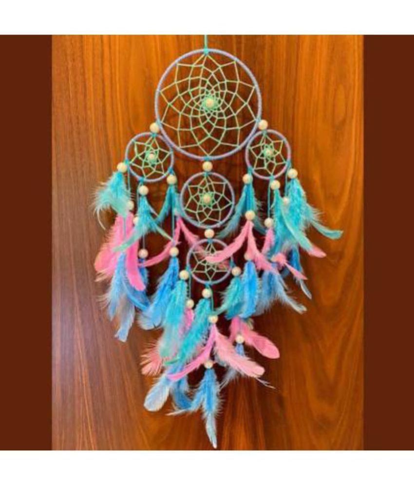     			DHRUVTAR Multicolor Feather Dream Catcher - Pack of 1 ( 60 X 15 cms )