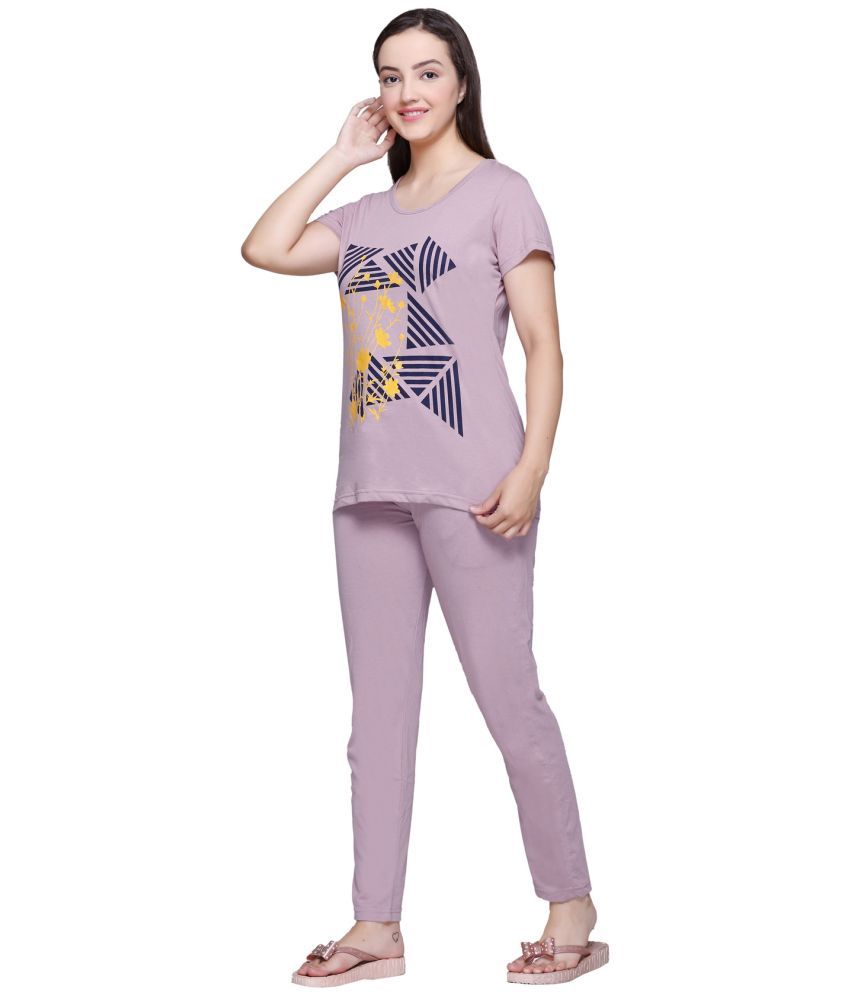     			Elpida Pink Cotton Printed Tracksuit - Pack of 1