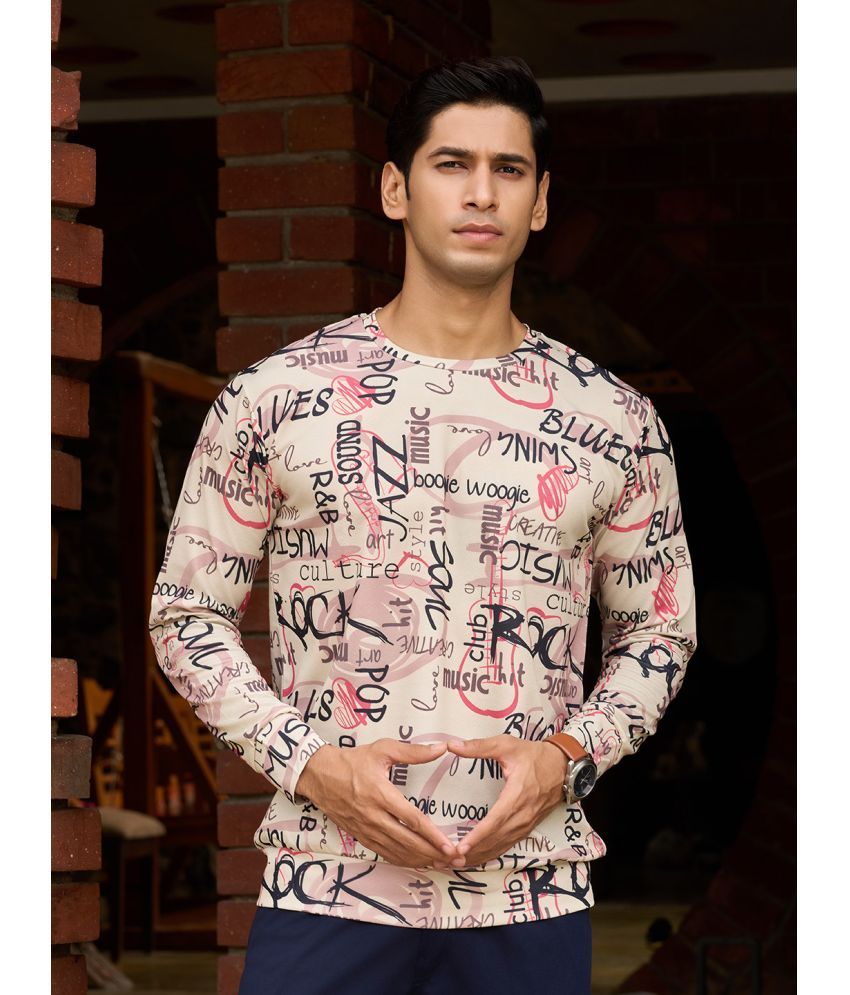     			Fashionfricks Polyester Regular Fit Printed Full Sleeves Men's T-Shirt - Multicolor ( Pack of 1 )