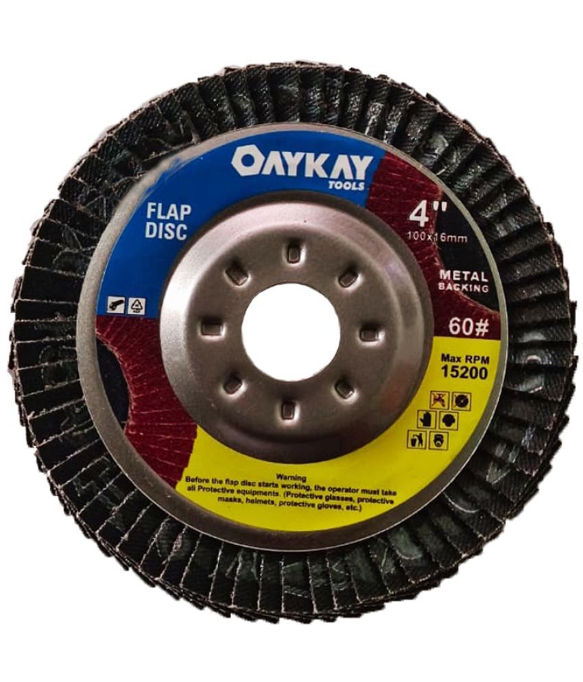     			Flap Disc Metal Backing 4x60 Grit pack of 5 oaykay tools