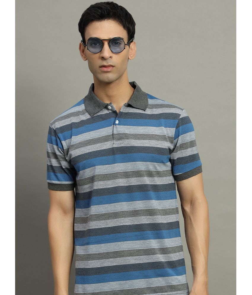     			GET GOLF Cotton Blend Regular Fit Striped Half Sleeves Men's Polo T Shirt - Multicolor ( Pack of 1 )