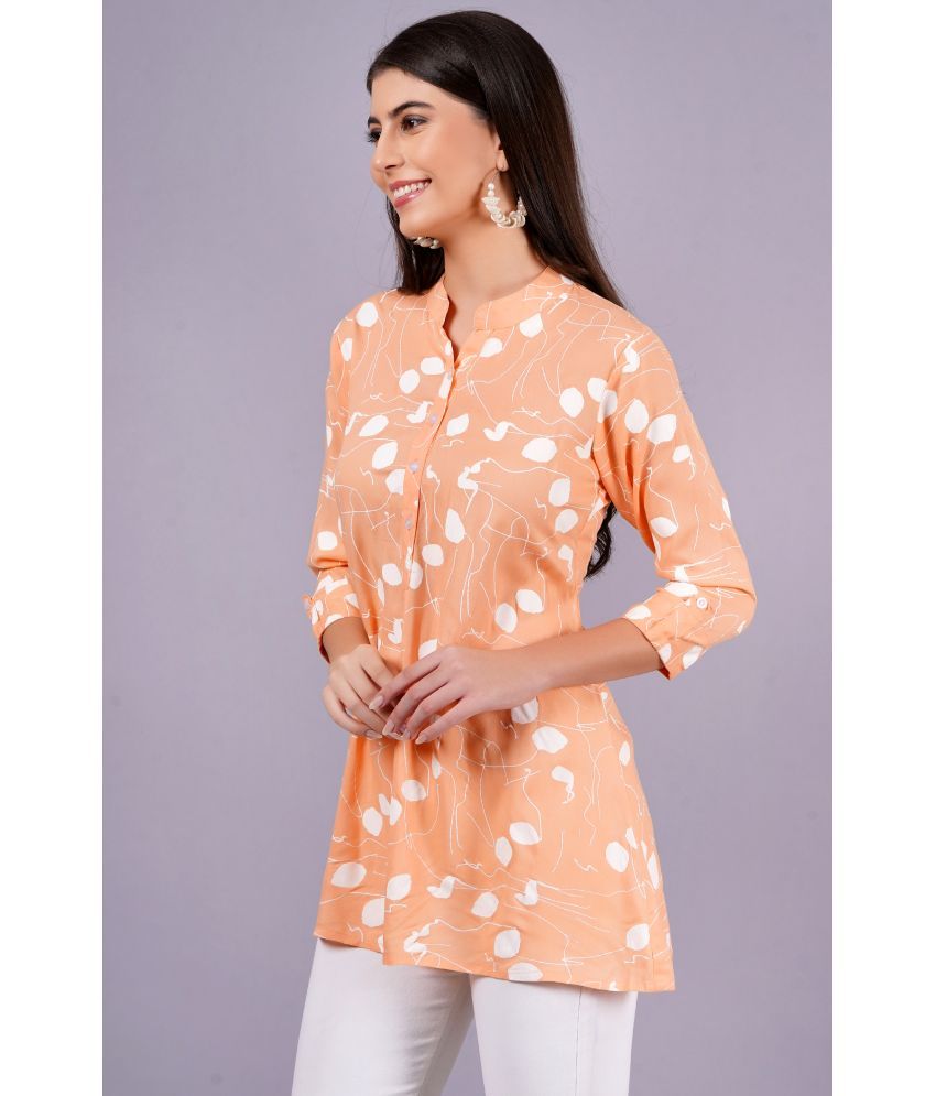     			HIGHLIGHT FASHION EXPORT Orange Rayon Women's Tunic ( Pack of 1 )