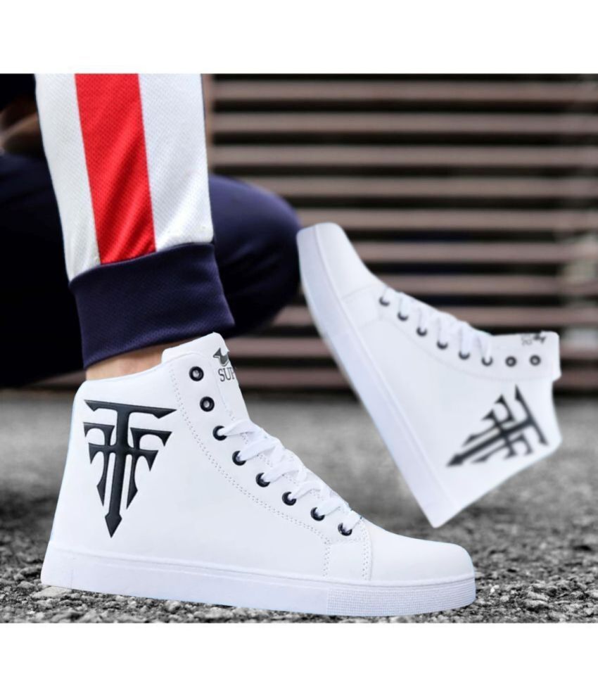     			Jootiyapa White Men's High Tops Shoes