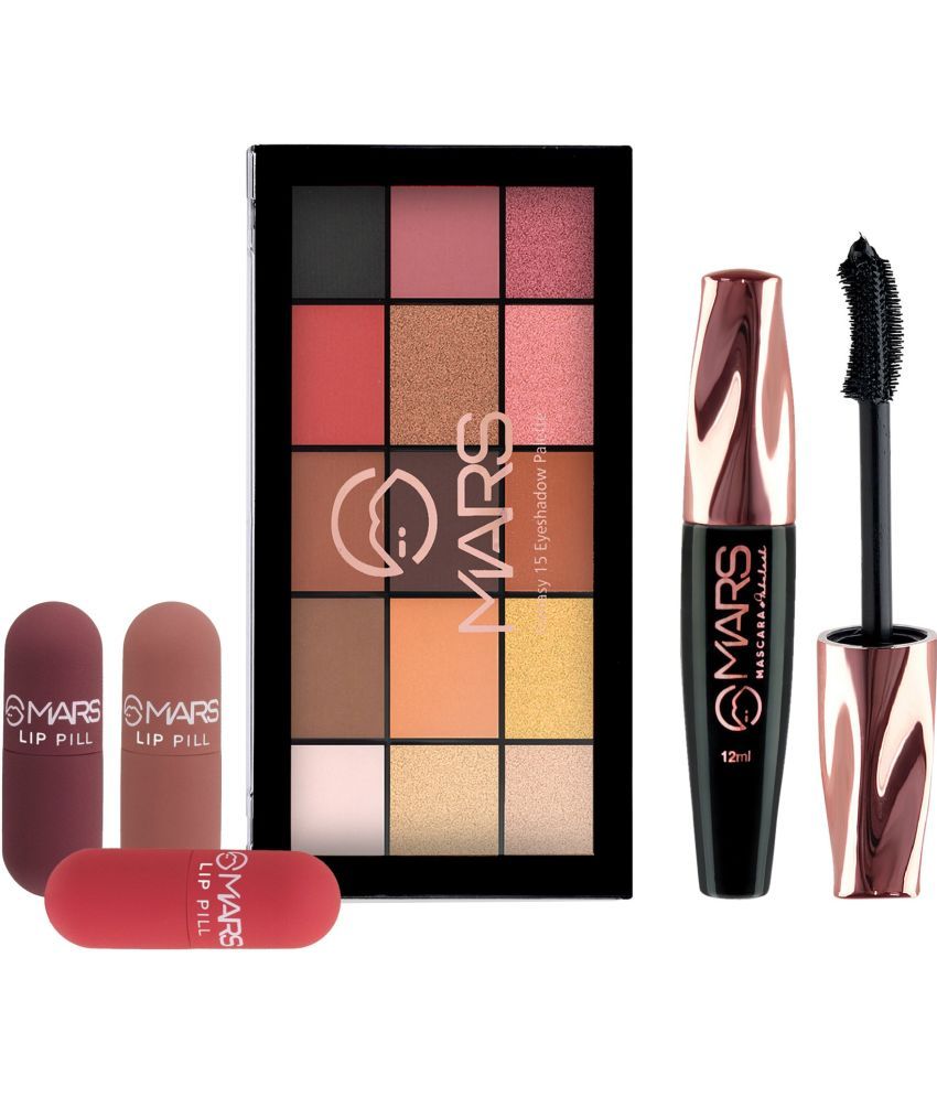     			MARS Combo Kit of Mascara, Eyeshadow Kit with Mini Lipstick Set