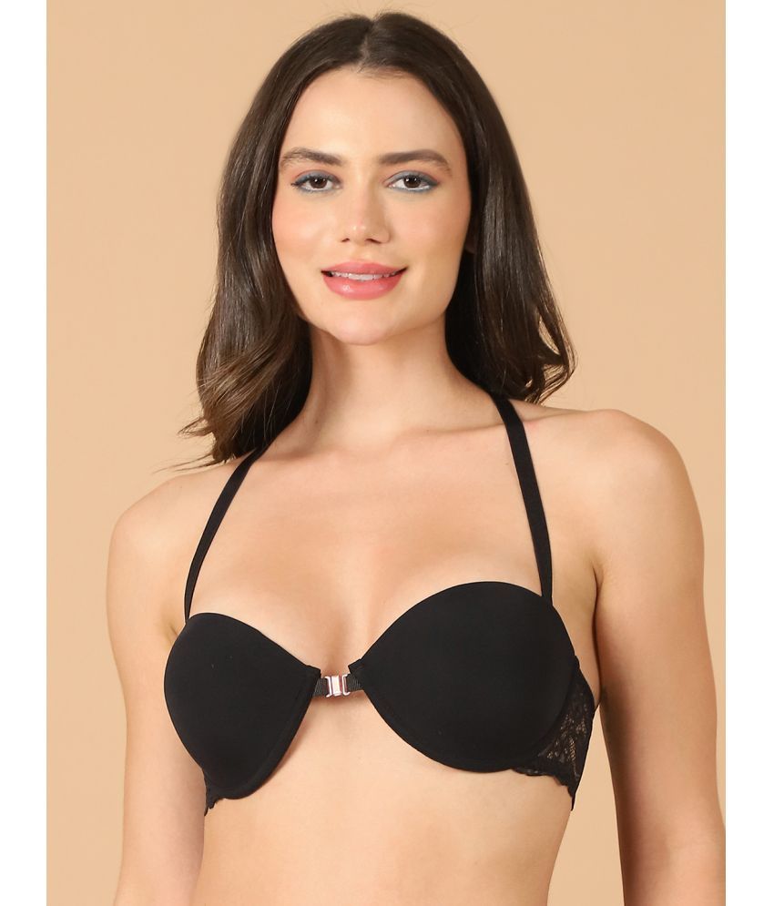     			PrettyCat Polyester Lightly Padded Women's Push Up Bra ( Black )