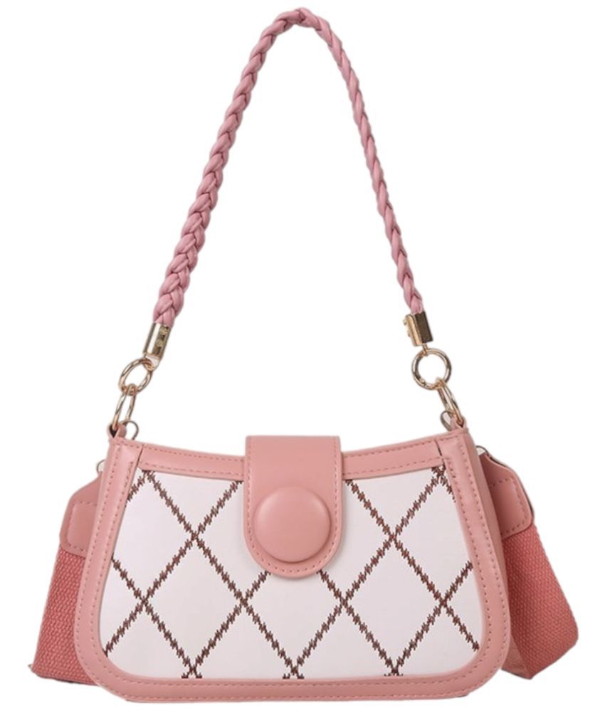     			Santorini Pink Faux Leather Sling Bag