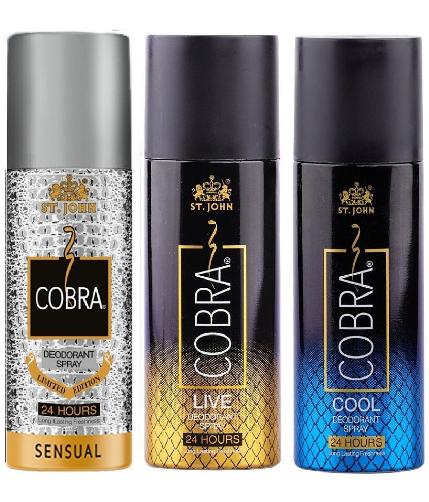     			St. John Cobra Sensual,Live & Cool 150ml Each Deodorant Spray for Men 150 ml ( Pack of 3 )