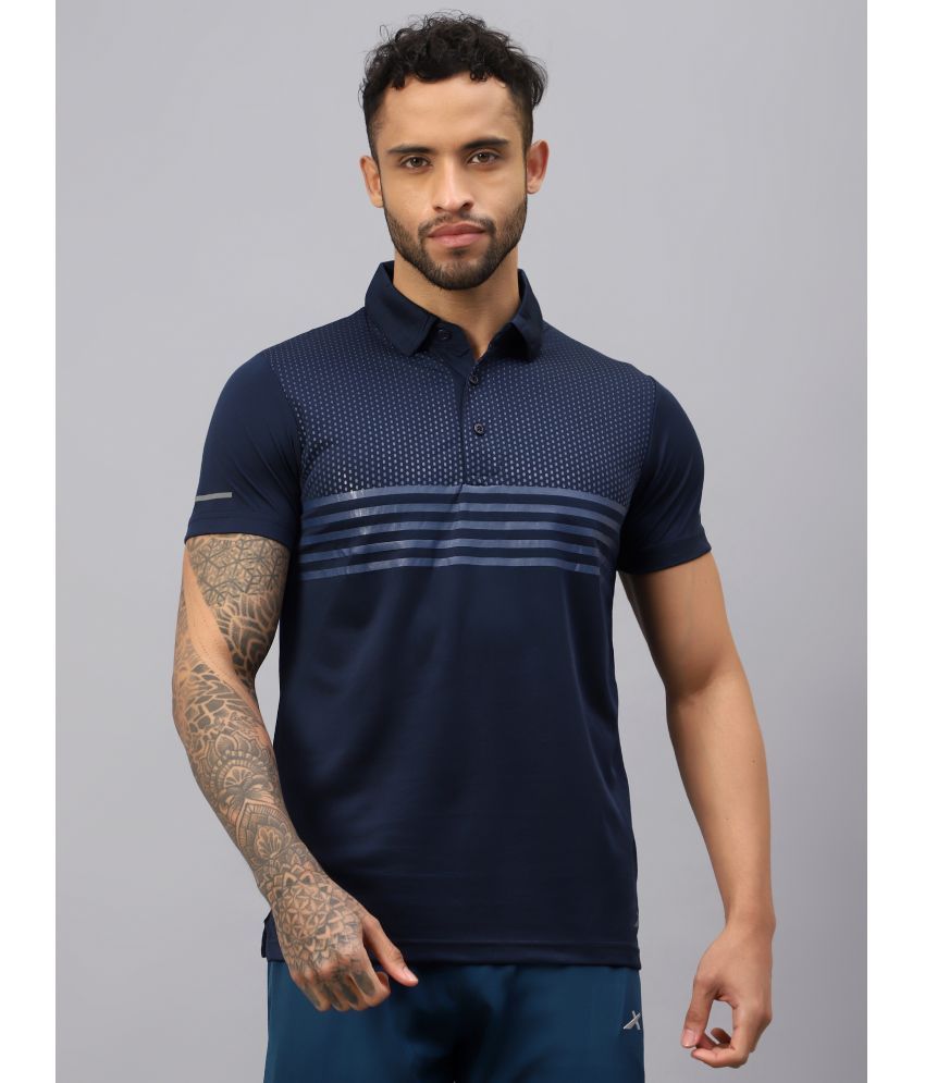     			Vector X Navy Polyester Regular Fit Men's Sports Polo T-Shirt ( Pack of 1 )