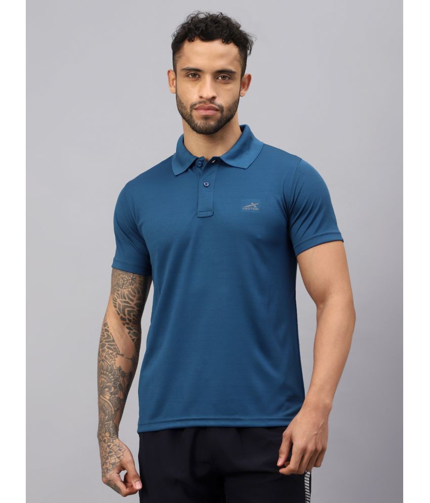     			Vector X Teal Polyester Regular Fit Men's Sports Polo T-Shirt ( Pack of 1 )