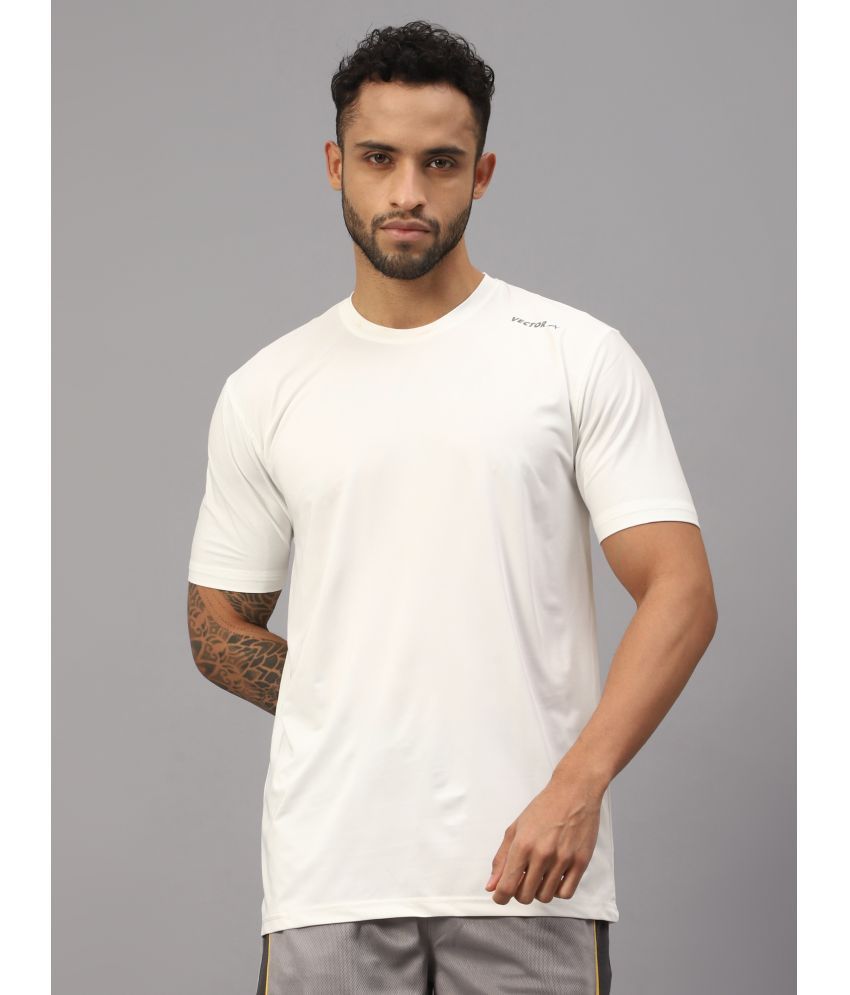     			Vector X White Polyester Regular Fit Men's Sports T-Shirt ( Pack of 1 )