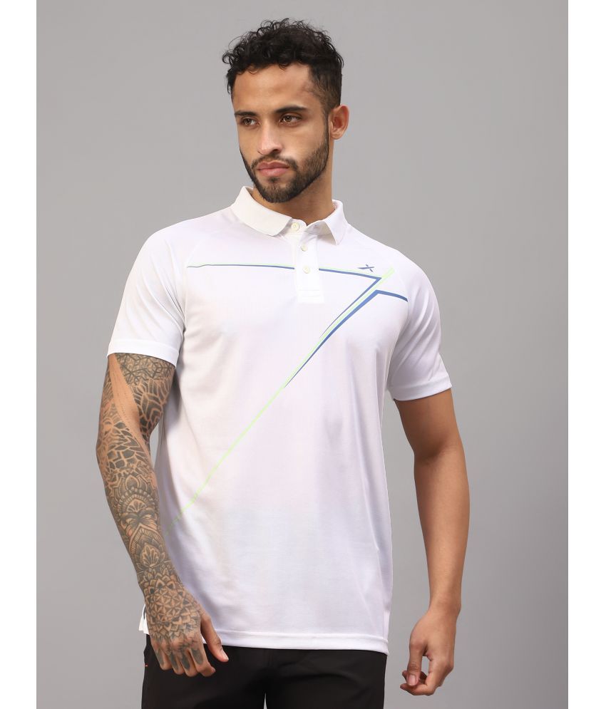     			Vector X White Polyester Regular Fit Men's Sports Polo T-Shirt ( Pack of 1 )