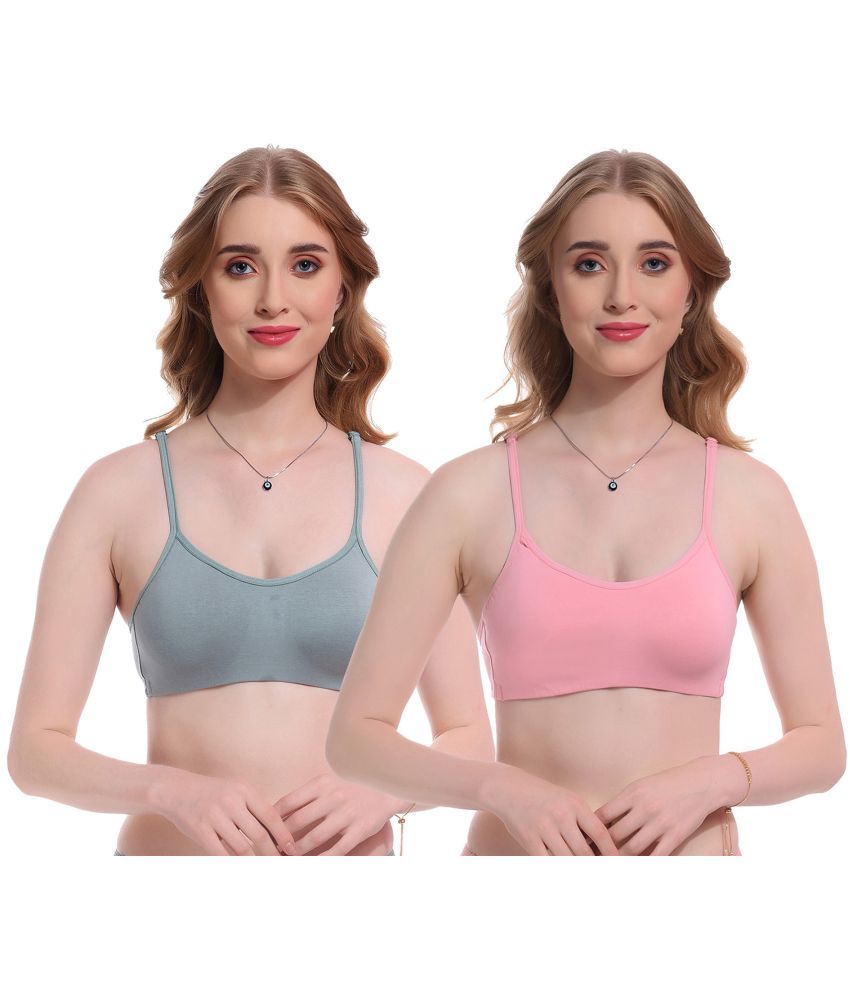     			Viral Girl Pack of 2 Lycra Non Padded Women's T-Shirt Bra ( Blue )