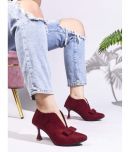 JM Looks Maroon Women's Mules Heels