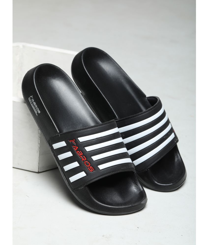     			Abros Black Men's Slide Flip Flop