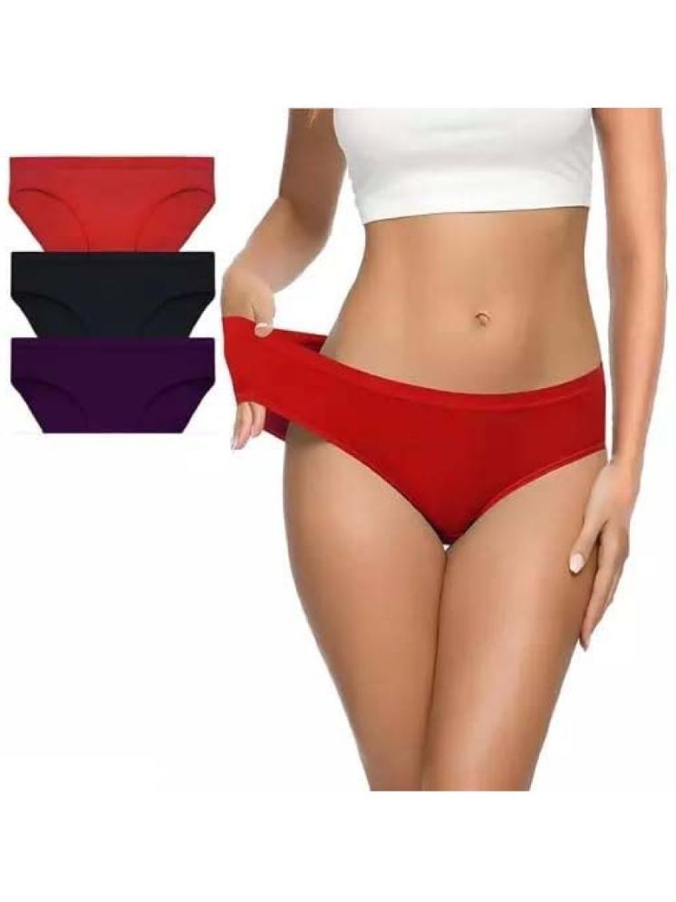     			CARNEST Pack of 3 Blended Solid Women's No Panty Line ( Multicolor ) Pack  Of 3 Panty